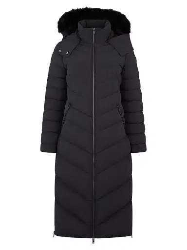 Moose Knuckles Women's Active Flex Cooper Lake Shearling-Hooded Down Parka - Black | Thumbnail 1