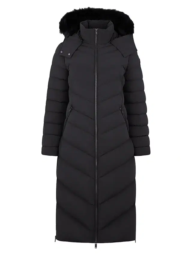 Women's Active Flex Cooper Lake Shearling-Hooded Down Parka - Black