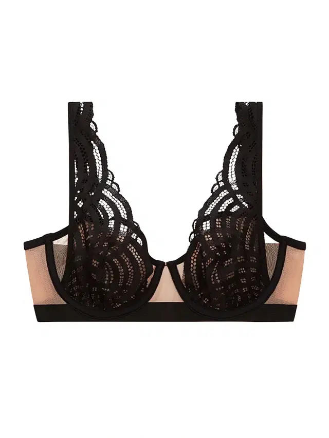 ThirdLove Women's Deco Lace Mesh Underwire Bra - Black
