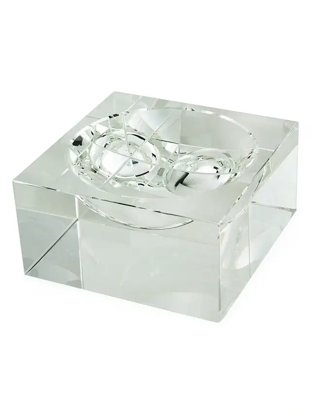 Tizo Clear Crystal Square Centerpiece Bowl - Clear Large