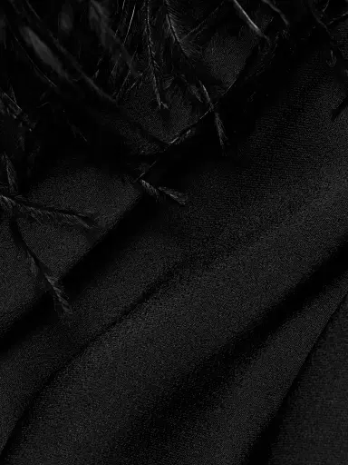 Lapointe Women's Feather-Trim Satin Gown - Black - Size 14 | Thumbnail 7 Lapointe Women's Feather-Trim Satin Gown - Black - Size 14 | Thumbnail 7