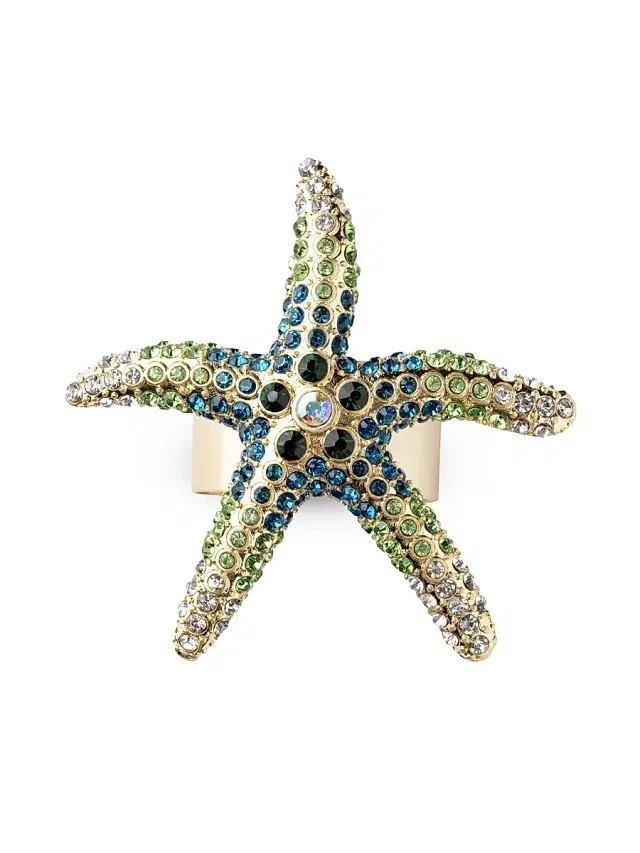 Joanna Buchanan Sparkling Starfish Napkin Rings - Green