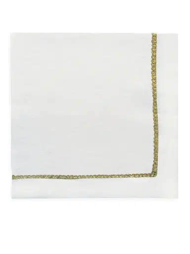 Nomi K Metallic Braided Rope Linen Napkin Set of 4 - Gold | Thumbnail 1 Nomi K Metallic Braided Rope Linen Napkin Set of 4 - Gold | Thumbnail 1