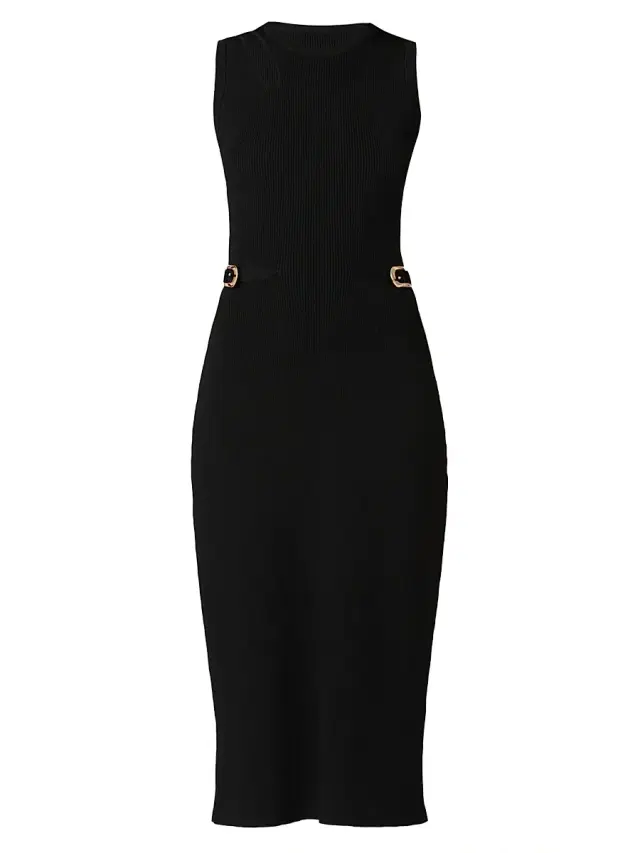 Shoshanna Women's Fleur Cut Out Sheath Midi-Dress - Jet