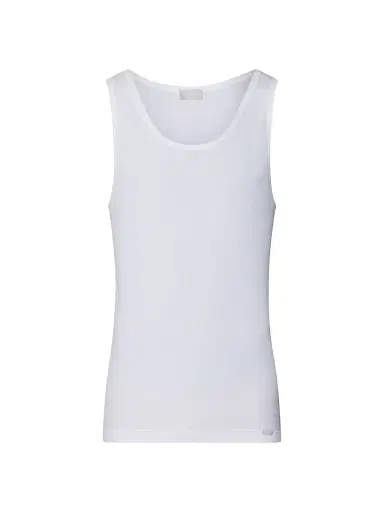 Hanro Men's Cotton Essentials Rib-Knit Tank - White | Thumbnail 1 Hanro Men's Cotton Essentials Rib-Knit Tank - White | Thumbnail 1