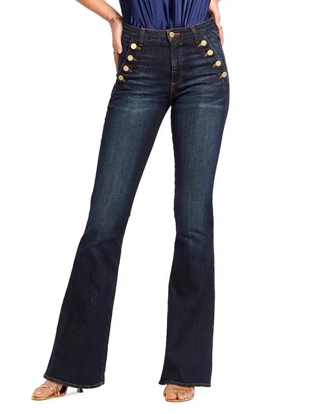 Ramy Brook Women's Helena High-Rise Flare Jeans - Dark Rinse