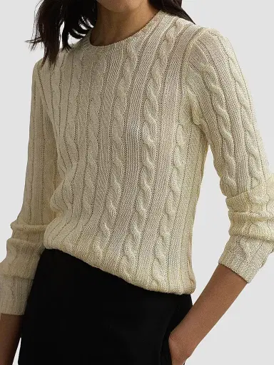 Ralph Lauren Collection Women's Cable-Knit Silk Sweater - Cream - Size XS | Thumbnail 4