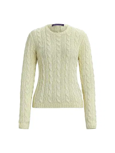Ralph Lauren Collection Women's Cable-Knit Silk Sweater - Cream - Size XS | Thumbnail 1