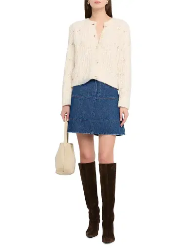 Tanya Taylor Women's Hale Cable-Knit Cardigan - Optic White | Thumbnail 2 Tanya Taylor Women's Hale Cable-Knit Cardigan - Optic White | Thumbnail 2