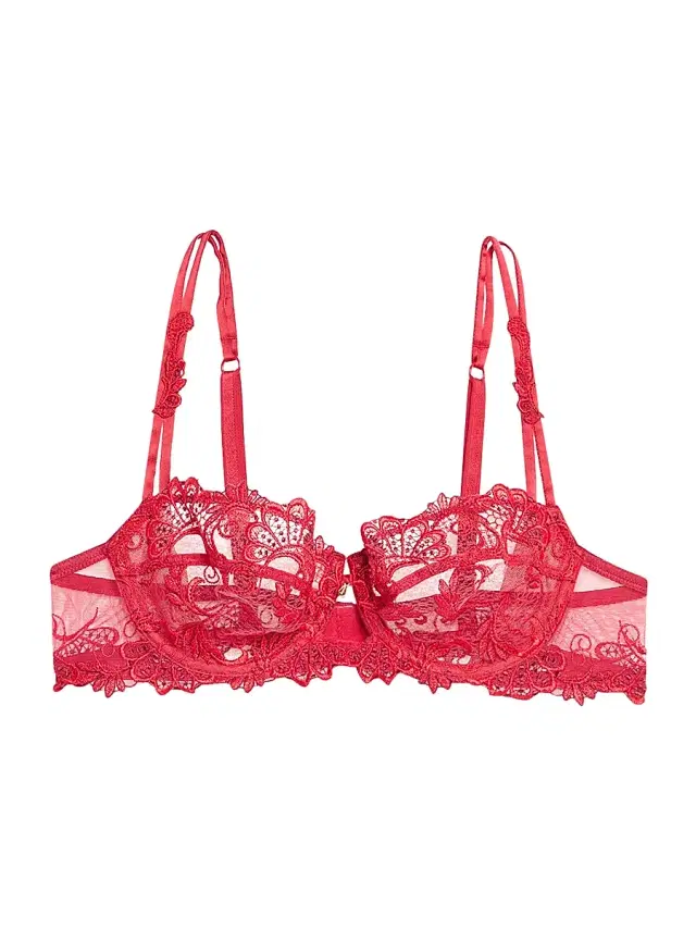 Lise Charmel Women's Dressing Sheer Floral Demi Bra - Red