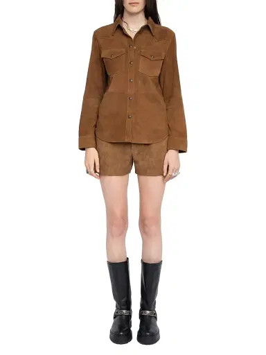 Zadig & Voltaire Women's Thelma Suede Shirt | Thumbnail 2