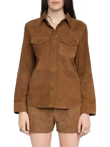 Zadig & Voltaire Women's Thelma Suede Shirt | Thumbnail 3