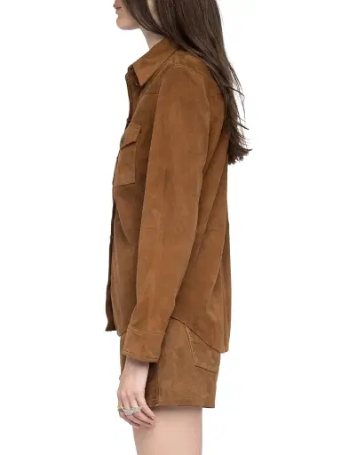 Zadig & Voltaire Women's Thelma Suede Shirt | Thumbnail 4
