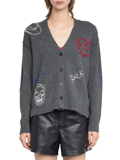 Zadig & Voltaire Women's Mirkaz Embroidered Cashmere Cardigan | Thumbnail 3 Zadig & Voltaire Women's Mirkaz Embroidered Cashmere Cardigan | Thumbnail 3