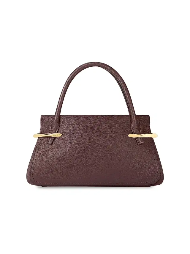 Givenchy Women's Mini Pinch Top Handle Bag in Grained Leather - Ebony Brown