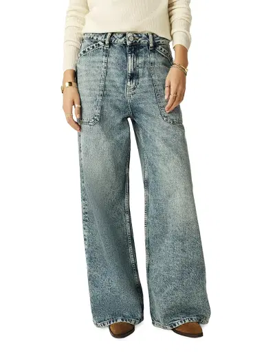 Ba&sh Women's Mellou High-Rise Wide-Leg Jeans - Blue - Size Medium | Thumbnail 4 Ba&sh Women's Mellou High-Rise Wide-Leg Jeans - Blue - Size Medium | Thumbnail 4