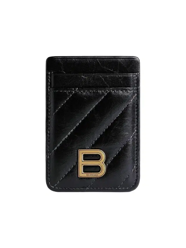 Balenciaga Women's Crush Magnet Card Holder - Black