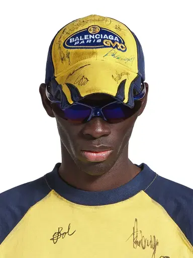 Balenciaga Men's Banana Cap - Yellow Blue | Thumbnail 5