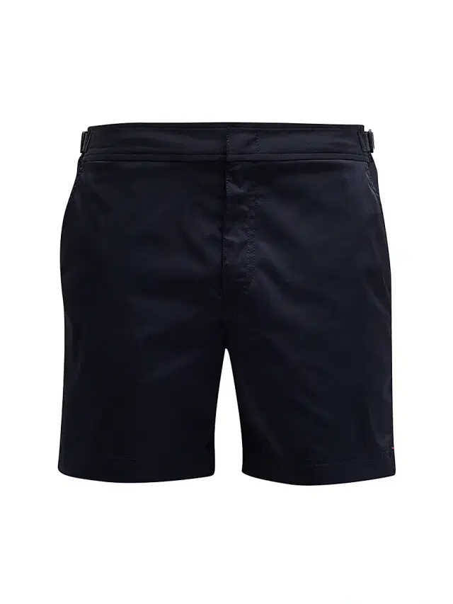 Men's Bulldog Piped Nylon Swim Shorts - Blue