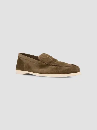 John Lobb Men's Pace Suede Loafers - Olive | Thumbnail 2 John Lobb Men's Pace Suede Loafers - Olive | Thumbnail 2