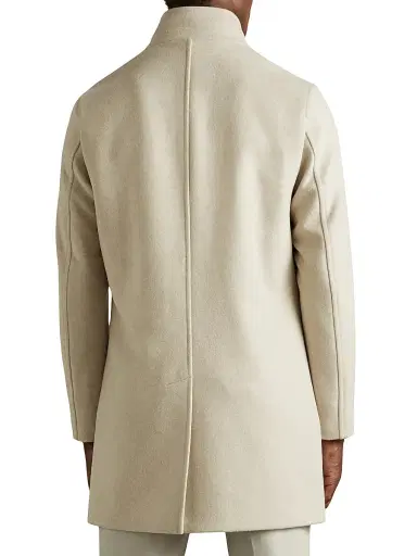 Reiss Men's Fuel Felt Coat - Oatmeal - Size XXL | Thumbnail 4