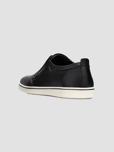 Ferragamo Men's Alfie Leather Gancini-Stamp Low-Top Sneakers - Black - Size 11 | Thumbnail 2 Ferragamo Men's Alfie Leather Gancini-Stamp Low-Top Sneakers - Black - Size 11 | Thumbnail 2