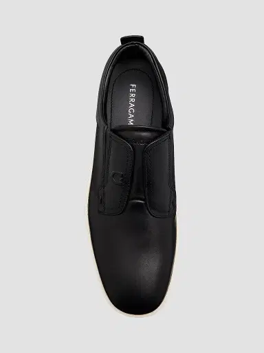 Ferragamo Men's Alfie Leather Gancini-Stamp Low-Top Sneakers - Black - Size 11 | Thumbnail 3 Ferragamo Men's Alfie Leather Gancini-Stamp Low-Top Sneakers - Black - Size 11 | Thumbnail 3