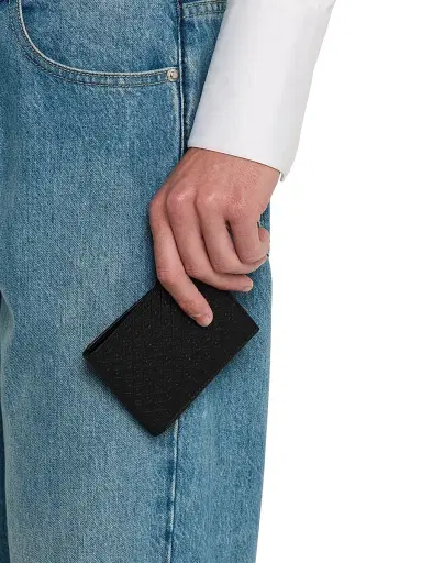 FERRAGAMO Men's Embossed Monogram Leather Bifold Wallet - Black | Thumbnail 4 FERRAGAMO Men's Embossed Monogram Leather Bifold Wallet - Black | Thumbnail 4