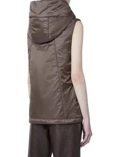 Max Mara Women's Padded Hooded Gilet in Water Repellent Canvas - Hazelnut Brown - Size 14 | Thumbnail 3 Max Mara Women's Padded Hooded Gilet in Water Repellent Canvas - Hazelnut Brown - Size 14 | Thumbnail 3