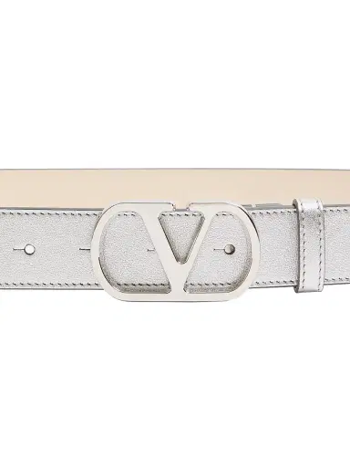Valentino Women's VLogo Signature Belt in Laminated Calfskin | Thumbnail 4