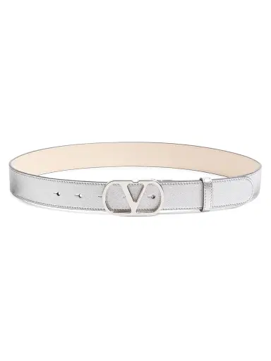 Valentino Women's VLogo Signature Belt in Laminated Calfskin | Thumbnail 1