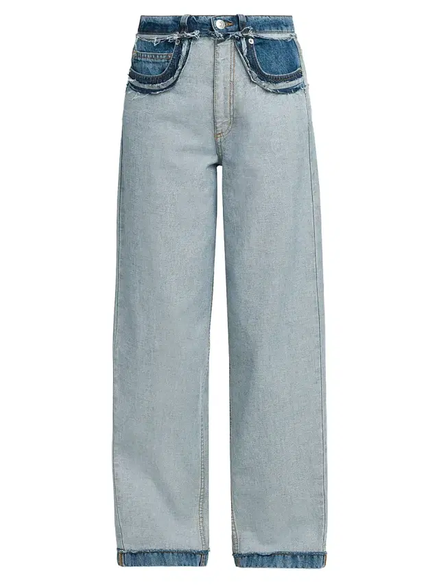 Marni Women's Two-Toned Wide-Leg Jeans - Azure