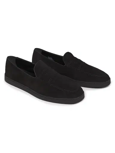 Church's Men's Peebles Suede Top-Stitched Penny Loafers - Black | Thumbnail 2 Church's Men's Peebles Suede Top-Stitched Penny Loafers - Black | Thumbnail 2