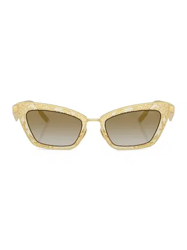 Dolce & Gabbana Women's 51MM Cat-Eye Sunglasses - Gradient Brown Matte Gold | Thumbnail 2