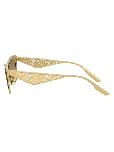 Dolce & Gabbana Women's 51MM Cat-Eye Sunglasses - Gradient Brown Matte Gold | Thumbnail 3