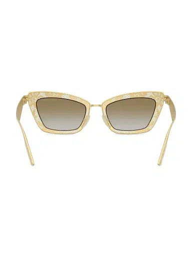 Dolce & Gabbana Women's 51MM Cat-Eye Sunglasses - Gradient Brown Matte Gold | Thumbnail 4