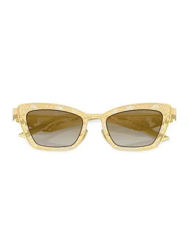 Dolce & Gabbana Women's 51MM Cat-Eye Sunglasses - Gradient Brown Matte Gold | Thumbnail 5