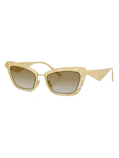 Dolce & Gabbana Women's 51MM Cat-Eye Sunglasses - Gradient Brown Matte Gold | Thumbnail 1