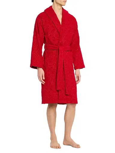 Versace Men's Barocco Cotton Bathrobe | Thumbnail 2