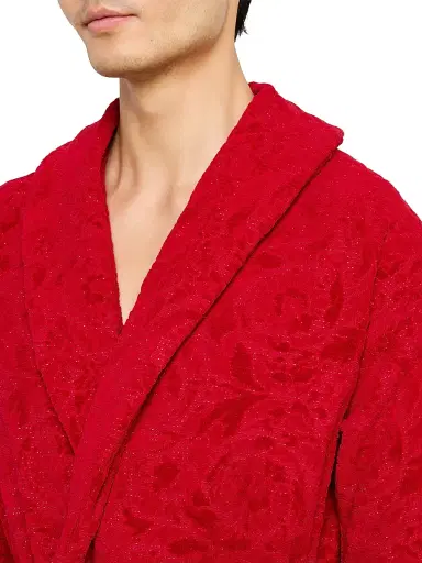Versace Men's Barocco Cotton Bathrobe | Thumbnail 4