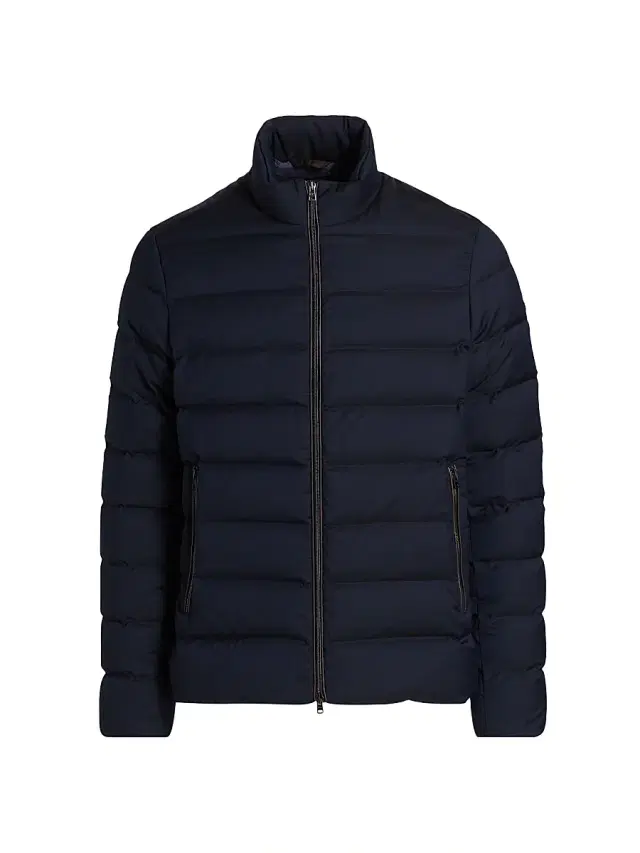 Men's Wool-Blend Puffer Jacket - Blue Navy