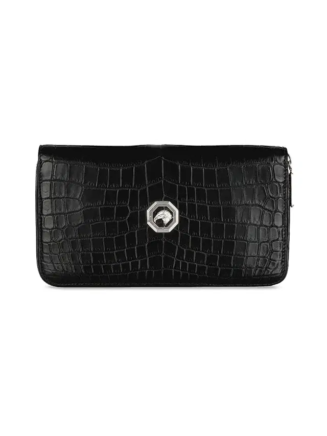 Stefano Ricci Men's Zip Around Crocodile and Calf Leather Bag - Ofxord