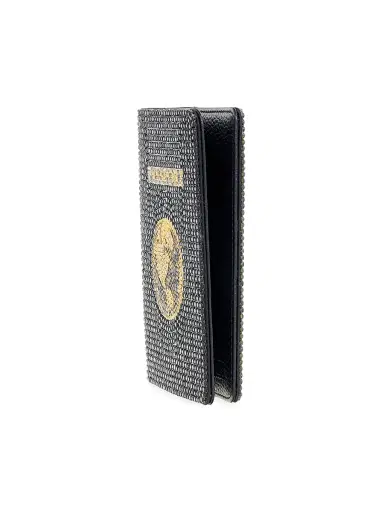 Judith Leiber Couture Women's Leather & Crystal Passport Holder - Black | Thumbnail 3