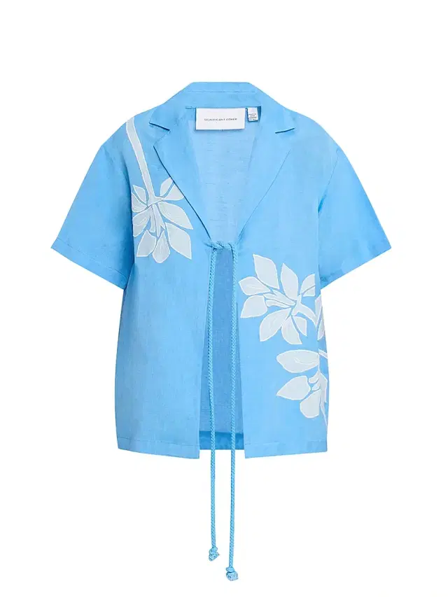 Significant Other Women's Tammy Tie-Front Shirt - Blue Pattern