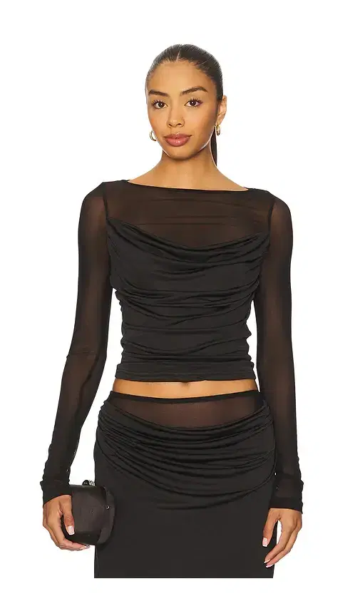 Runaway The Label Wilona Sleeved Cowl Top