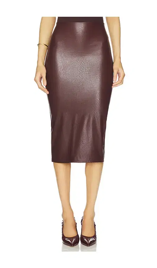 Faux Leather Midi Skirt