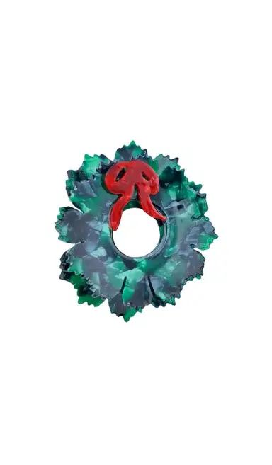 Solar Eclipse Hand-painted Origami Wreath Claw Hair Clip | Thumbnail 1