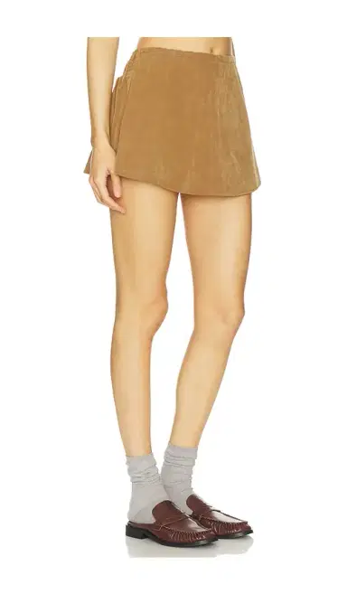 Free People x We The Free Paradise Found Suede Skirt In Carmel CafÃ© | Thumbnail 2