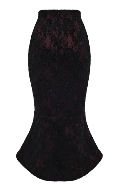 RASARIO Asymmetric Lace & Satin Midi Skirt | Thumbnail 3 RASARIO Asymmetric Lace & Satin Midi Skirt | Thumbnail 3