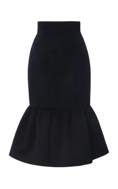 Miu Miu Ruffled Wool Cady Midi Skirt | Thumbnail 2 Miu Miu Ruffled Wool Cady Midi Skirt | Thumbnail 2